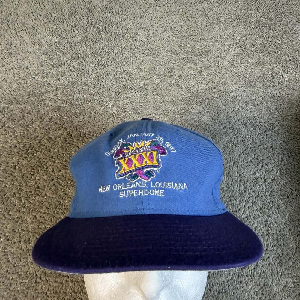 Vintage Super Bowl XXXI Hat Snap Back One Size Blue Green Bay NFL New Era